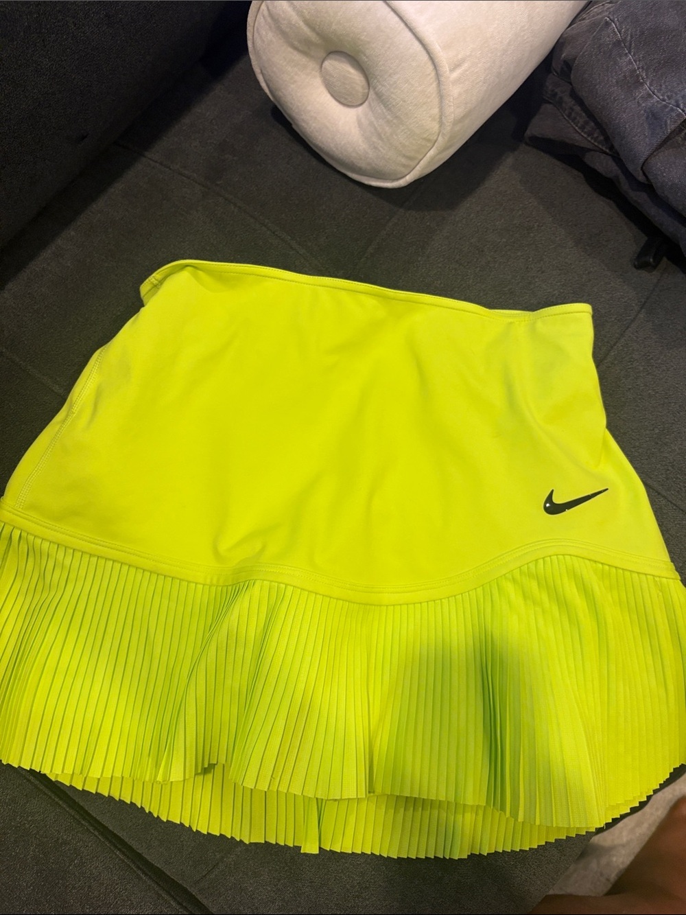 Nike Women's Neon Yellow Pleated Active Skirt